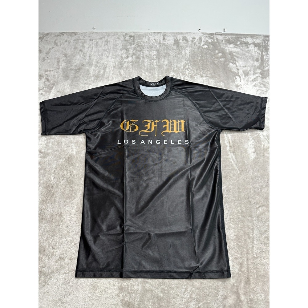 BJJ Rash Guard Men Size XL Black Short Sleeve Premium Jiu Jitsu Gitana Fightwear